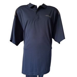 UltraClub Men's Cool & Dry Pierce Emboridered Navy Golf Polo Short Sleve Shirt